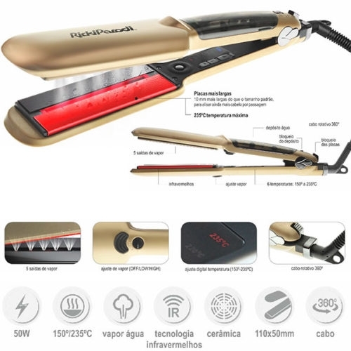 INFRARED STEAM HAIR Straigthener RICKI PARODI