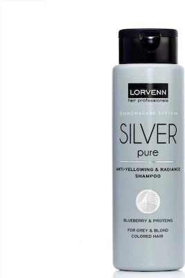 LORVENN ANTI-YELLOWING &amp; RADIANCE SHAMPOO SILVER PURE / ΣΑΜΠΟΥΑΝ ΓΙΑ ΓΚΡΙΖΑ &amp; ΞΑΝΘΑ ΜΑΛΛΙΑ 300ML
