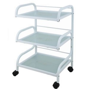 ΤΡΑΠΕΖΑΚΙ 3 ΡΑΦΙΑ ΜΕ ΤΡΟΧΟΥΣ SILVER