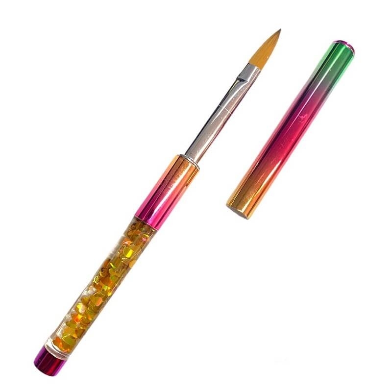 ΠΙΝΕΛΟ ΑΚΡΥΛΙΚΟΥ &amp; ACRYGEL RAINBOW ΜΕ ΔΙΑΚΟΣΜΗΤΙΚΕΣ ΚΑΡΔΟΥΛΕΣ (Ν.98)