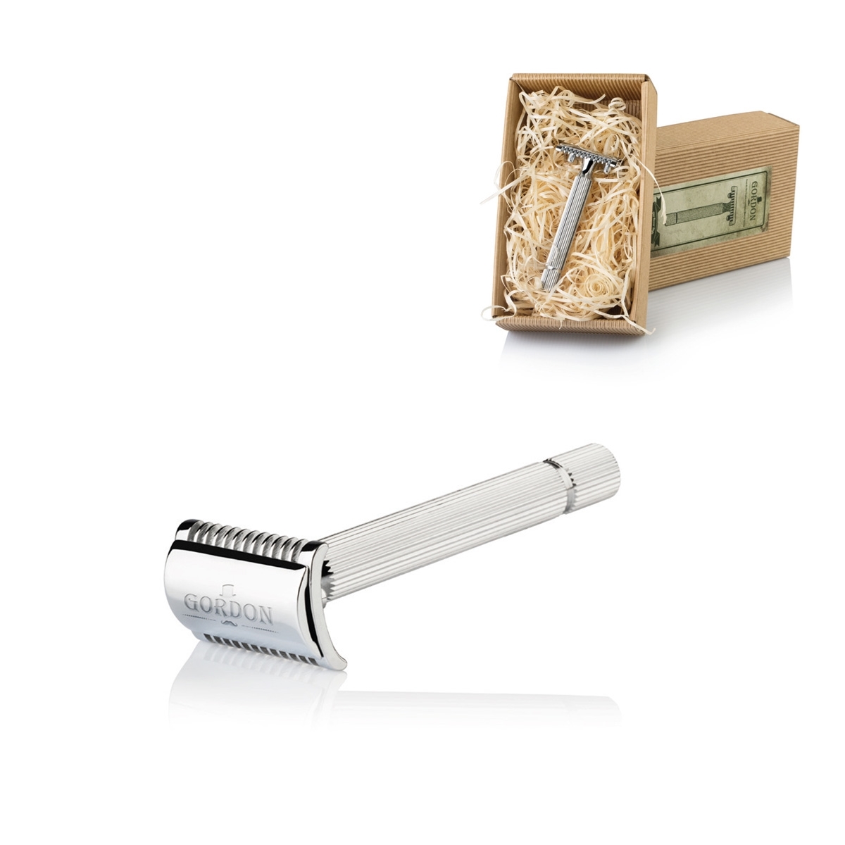 ΚΛΑΣΙΚΗ ΞΥΡΙΣΤΙΚΗ ΜΗΧΑΝΗ BEARD RAZOR CHROME BRASS GORDON  (D412) LABOR