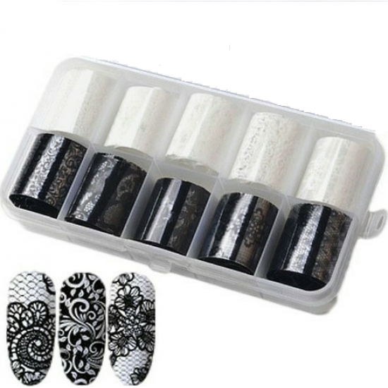 FOIL NAIL ART ΜΕ ΣΧΕΔΙΟ ΣΕ ΚΑΣΕΤΙΝΑ (Ν.78)