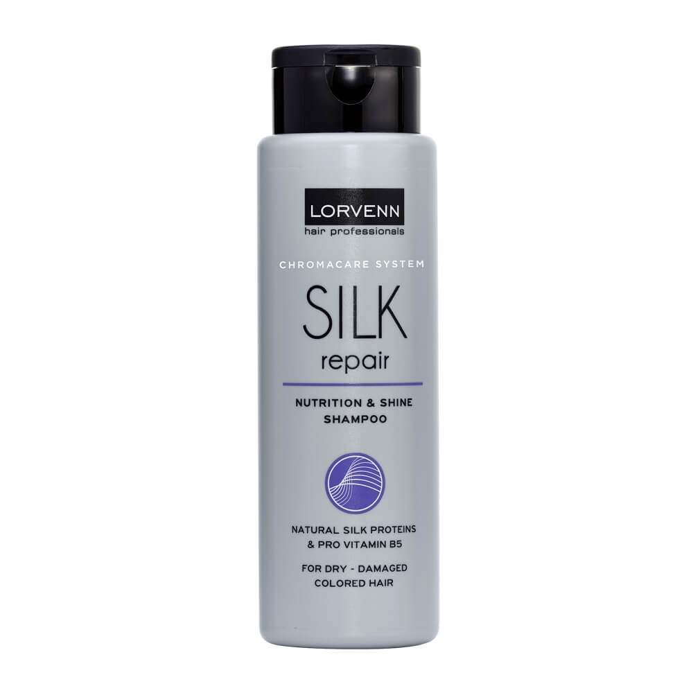 LORVENN SILK REPAIR SHAMPOO NUTRITION &amp; SHINE / ΠΡΩΤΕΪΝΕΣ ΦΥΣΙΚΟΥ ΜΕΤΑΞΙΟΥ // ΠΡΟΒΙΤΑΜΙΝΗ Β5 // ΓΙΑ ΤΑΛΑΙΠΩΡΗΜΕΝΑ ΒΑΜΜΕΝΑ ΜΑΛΛΙΑ 300ml