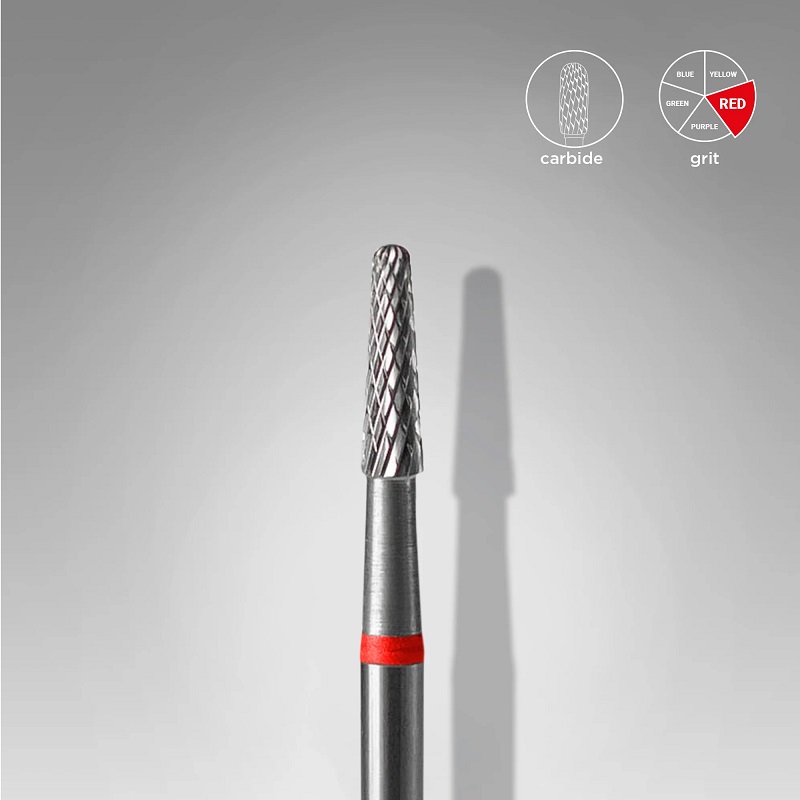 ΦΡΕΖΑΚΙ ΚΑΡΒΥΔΙΟΥ/ CARBIDE NAIL DRILL BIT CONE RED EXPERT HEAD DIAMETER 2,3 MM / WORKING PART 8 MM