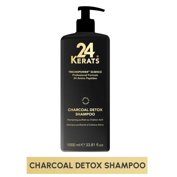 24 KERATS®  CHARCOAL DETOX SHAMPOO / ΣΑΜΠΟΥΑΝ ΑΠΟΤΟΞΙΝΩΣΗΣ ΜΕ ΑΝΘΡΑΚΑ 1000ML