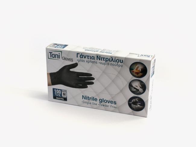 INTERTAN TANI GLOVES ΝΙΤΡΙΛΙΟΥ ΧΩΡΙΣ ΠΟΥΔΡΑ ΜΑΥΡΟ 100τμχ