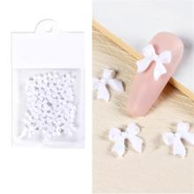 JK - 3D Bows / ΠΛΑΣΤΙΚΑ ΦΙΟΓΚΑΚΙΑ ΓΙΑ ΤΑ ΝΥΧΙΑ, ΣΕ ΧΡΩΜΑ ΛΕΥΚΟ - 100ΤΕΜΑΧΙΑ